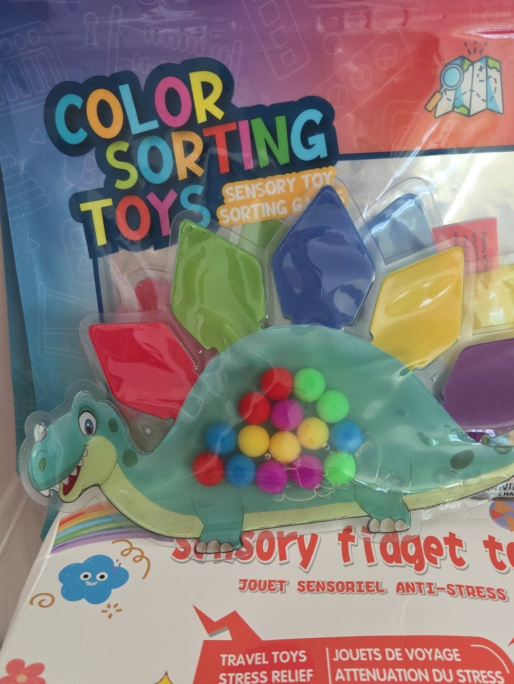 Color Sorting Dinosaur Sensory Fidget Toy - Multicolor